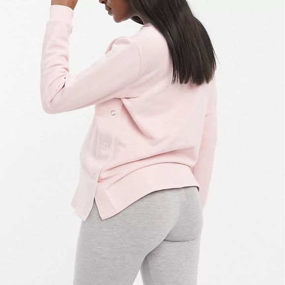 ASOS DESIGN Maternity nursing sweatshirt with snap side in pink - Picture 2 of 4